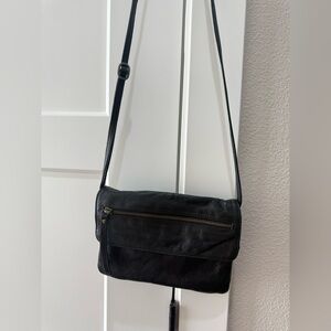 DAY & MOOD Crossbody Bag black leather bag hobo style